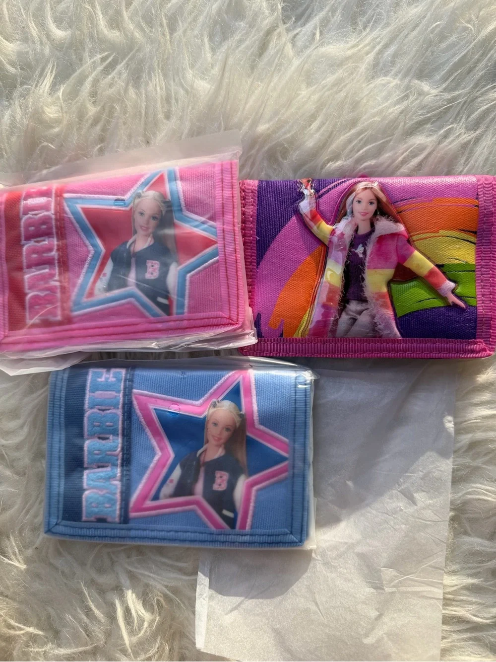 NEW WITH TAG 2002 3-D MATTEL VINTAGE BARBIE TRIFOLD KIDS COIN WALLET PYRAMID